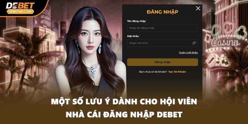 Một số lưu ý dành cho hội viên nhà cái đăng nhập DEBET
